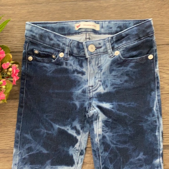 Pair of Levi 710 super skinny tye dye jeans girls - Picture 3 of 8